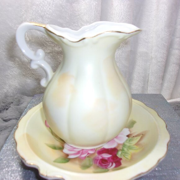 H-266 CHADWICK PORCELAIN DECORATIVE PITCHER AND BASIN - Picture 6 of 15